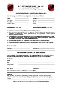 Volleyball-Damen Aufnahmeantrag