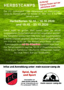 Flyer HerbstCamps FC Junkersdorf Jahnwiese